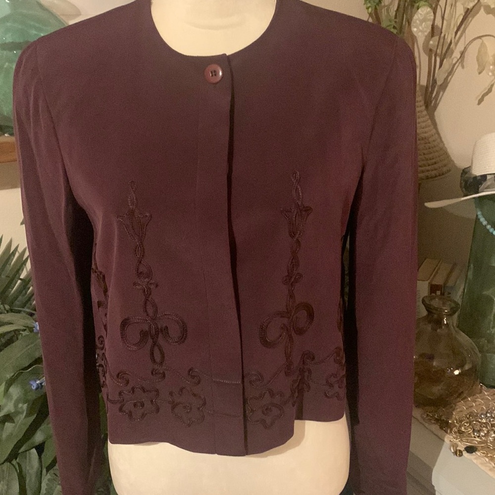 Suits by Pat Argenti blazer 100% Silk Size 8